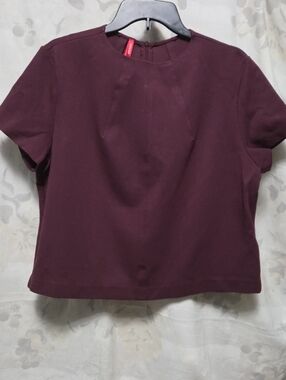 SPANX Short Sleeve Crewneck Top - Burgundy Plum